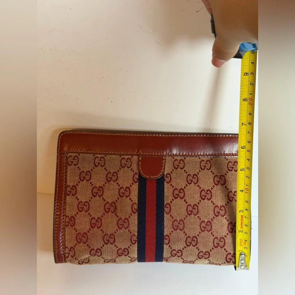 Vintage Gucci Parfums GG Monogram Red Clutch Bag